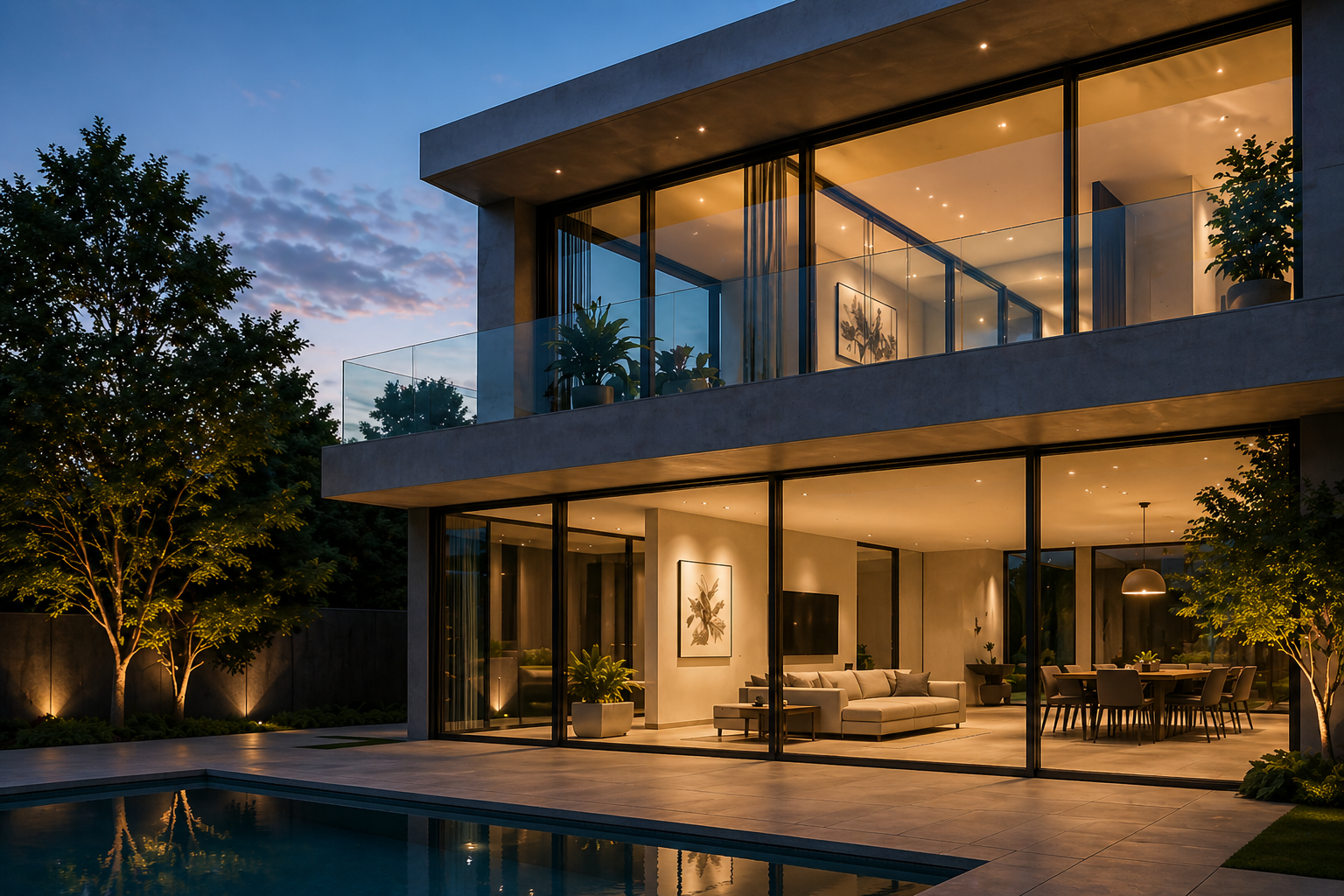 Aluminium windows and doors installed in a modern Coimbatore home — showcasing slim profiles and large glass areas for premium architectural design in Tamil Nadu